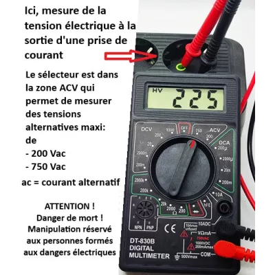Multimètre testeur contrôleur facile à utiliser économique