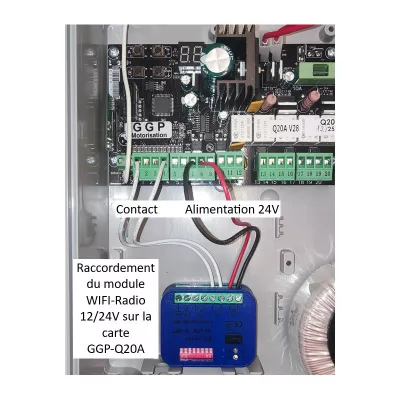 Clavier radio avec 1 télécommande et un récepteur RADIO-WIFI 433/868 Mhz 2 relais, 12/24V ou 230V