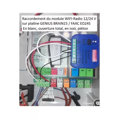 Clavier radio avec 1 télécommande et un récepteur RADIO-WIFI 433/868 Mhz 2 relais, 12/24V ou 230V