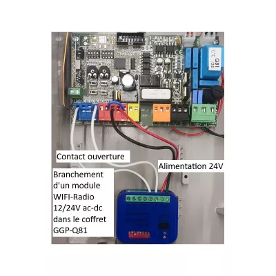 Clavier radio avec 1 télécommande et un récepteur RADIO-WIFI 433/868 Mhz 2 relais, 12/24V ou 230V