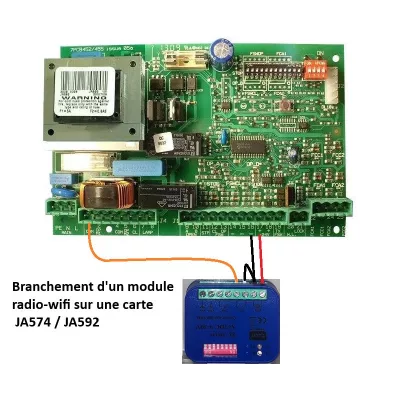 Clavier radio avec 1 télécommande et un récepteur RADIO-WIFI 433/868 Mhz 2 relais, 12/24V ou 230V
