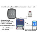 Clavier radio WHYPAD avec 1 télécommande et un récepteur RADIO-WIFI 433/868 Mhz 2 relais, 12/24V ou 230V