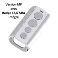 PRASTEL SLIM4E-MF 433 Télécommande avec badge 13,56 Mhz intégré