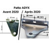 Patte ADYX fixation 3 trous pour un vérin coté portail ADYX GENIUS CASALI