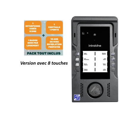 INTRATONE INTERPHONE 29-5001+ PACK TSUNAMI de 1 à 8 logements VIDEO GSM prépayé 15 ans