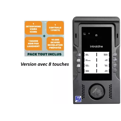 INTRATONE INTERPHONE 29-5002+ PACK TSUNAMI de 1 à 16 logements VIDEO GSM prépayé 15 ans