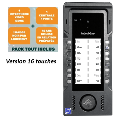INTRATONE INTERPHONE 29-5002+ PACK TSUNAMI de 1 à 16 logements VIDEO GSM prépayé 15 ans