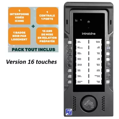 INTRATONE INTERPHONE 29-5003+ PACK TSUNAMI de 1 à 24 logements VIDEO GSM prépayé 15 ans