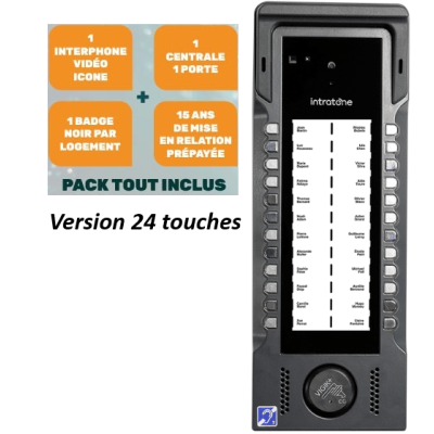 INTRATONE INTERPHONE 29-5003+ PACK TSUNAMI de 1 à 24 logements VIDEO GSM prépayé 15 ans