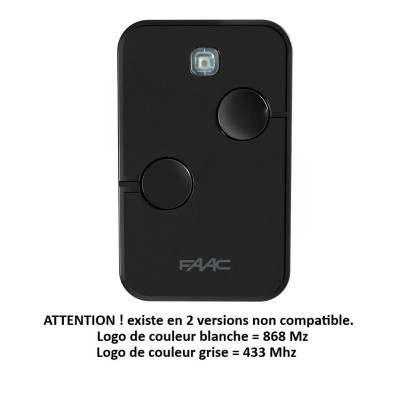 FAAC XT02 SLH DS 433 Mhz 787032 télécommande 2 touches