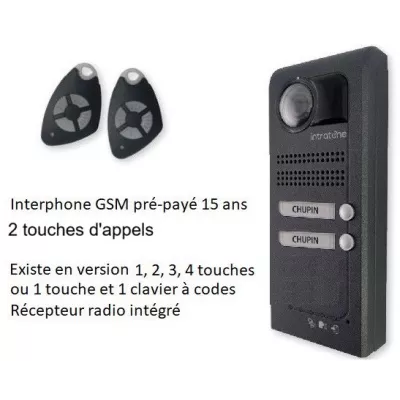 INTRATONE 05-0201 INTERPHONE VILLA GSM pour 1 logement