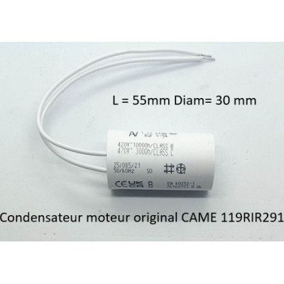 CAME 119RIR291 Condensateur moteur 8 µF 450V