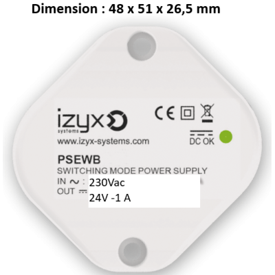 IZYX PSEWB2401 alimentation miniature 230V/24Vcc 1 A bornier à vis