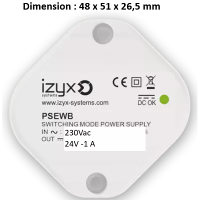 IZYX PSEWB2401 alimentation miniature 230V/24Vcc 1 A bornier à vis