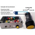 Bouton poussoir 1 contact NO et 1 contact NF  pour montage dans un trou de 22 mm