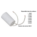 Condensateur moteur 8 µF 450V, équivalent à la référence CAME 119RIR291