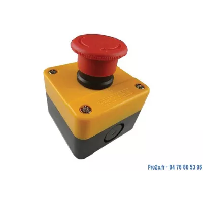 Bouton d’arrêt d’urgence W-BPU ABS IP65 230V 5A avec déverrouillage par rotation