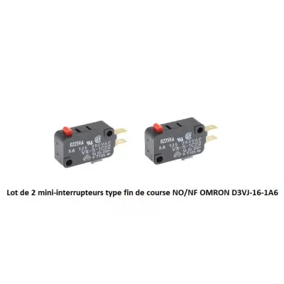 Lot de 2 mini-interrupteurs fin de course NO/NF OMRON D3V-16-1A6 CAME RID083