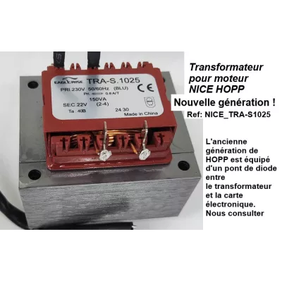NICE TRA S.1025 TRANSFORMATEUR pour HOPP KIT