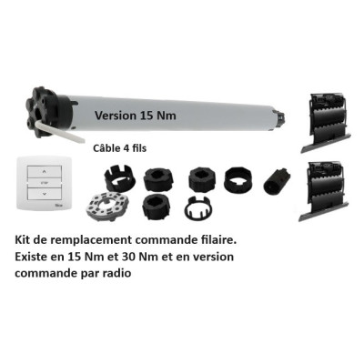 NICE EASYKIT15SHFR30 kit moteur volet tête étoile, diam 45 15 Nm 17 tr/mn 230V filaire