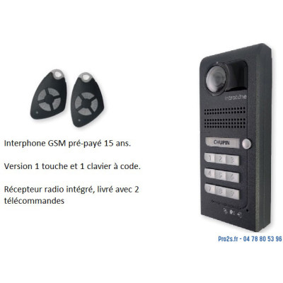 INTRATONE 05-0202 INTERPHONE VILLA GSM 1 LOGEMENT avec CLAVIER A CODE