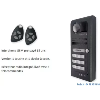 INTRATONE 05-0202 INTERPHONE VILLA GSM 1 LOGEMENT avec CLAVIER A CODE