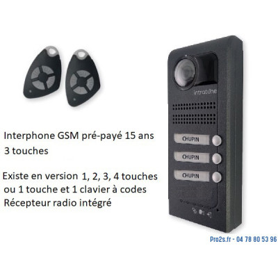 INTRATONE 05-0204 INTERPHONE VILLA GSM 3 LOGEMENTS