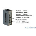 Gâche électrique GA 40 12/24Vac-dc EMISSION à mémoire et pine de déblocage