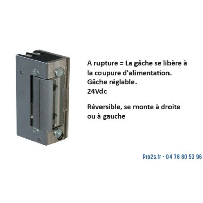 Gâche électrique GA 1011 RUPTURE 24Vdc