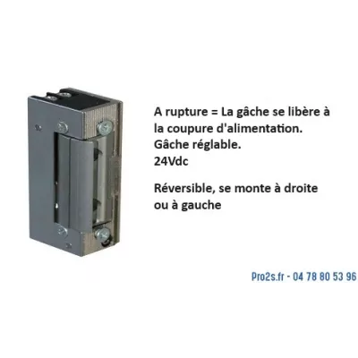 Gâche électrique GA 1011 RUPTURE 24Vdc