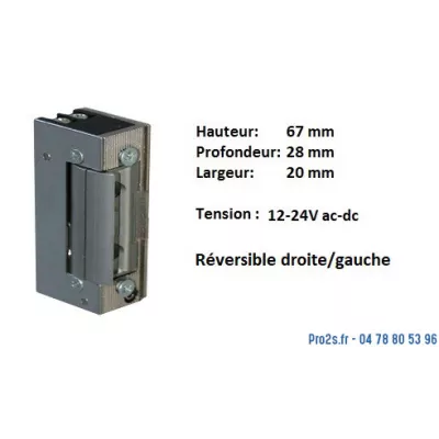Gâche électrique GA 10 émission 12/24Vac-dc standard