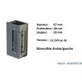 Gâche électrique GA 10 émission 12/24Vac-dc standard
