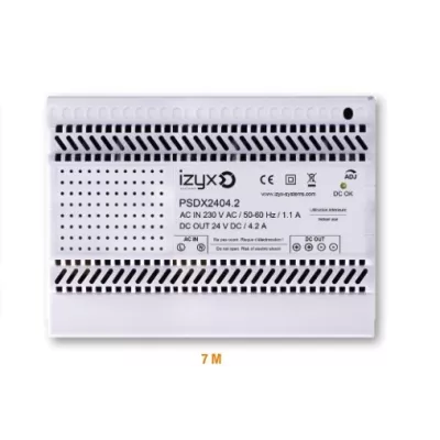 IZYX PSDX2404-2 alimentation stabilé filtré à découpage 230V / 24Vcc 4,2 A . 7 modules