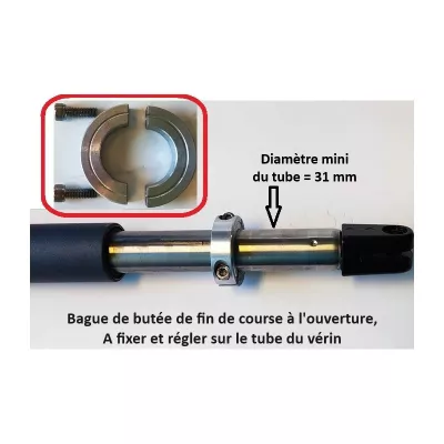 Bague de fin de course à l’ouverture pour vérin GGP, ADYX, GENIUS en aluminium