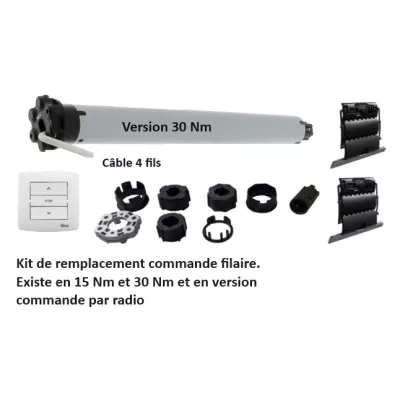 NICE EASYKIT30SHFR30 kit moteur volet tête étoile, diam 45, 30Nm 17 tr/mn 230V filaire