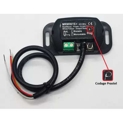 PRASTEL MRMINI1E+ récepteur 433 Mhz 1 cnx code simple ou ROLLING Code PRASTEL SLIM